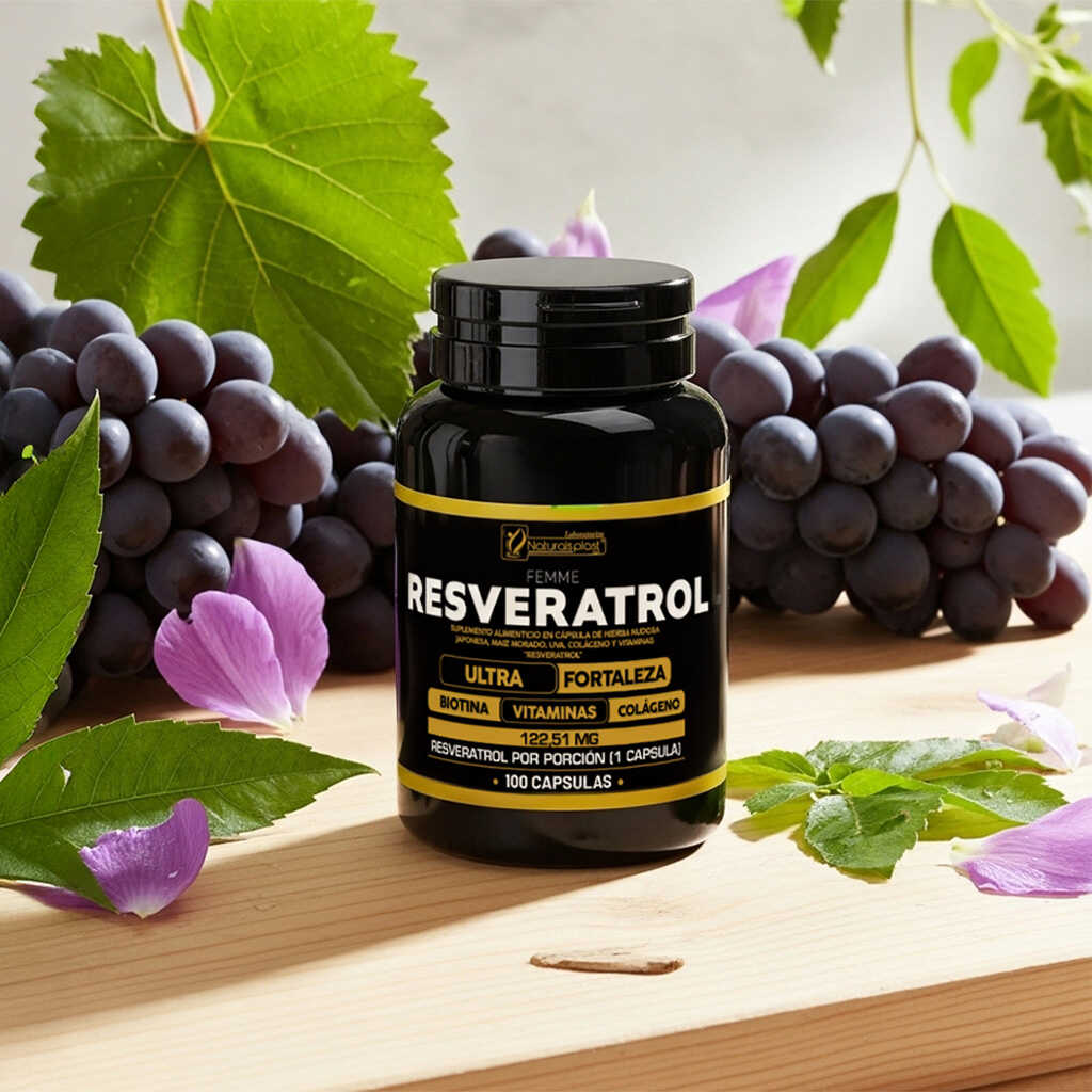 Resveratrol Ultra Fortaleza con Colágeno, Biotina y Maíz Morado100 Cápsulas